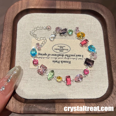 Joyful Prism Multicolor Crystal and Zircon Bracelet