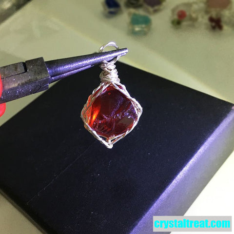 Natural Raw Crystal & Opal Pendant Necklace