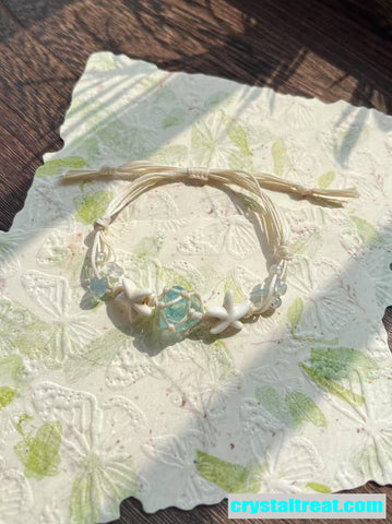 Handwoven Natural Raw Crystal Aquamarine and Multi-Gemstone Bracelet