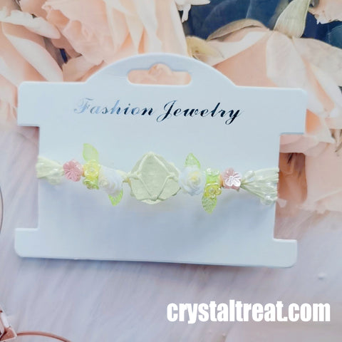 Handmade Natural "Summer Blossom" Crystal Woven Bracelet