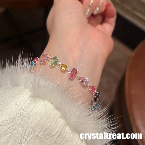 Joyful Prism Multicolor Crystal and Zircon Bracelet