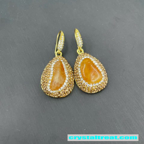 Natural Raw Citrine Crystal Jewelry Set
