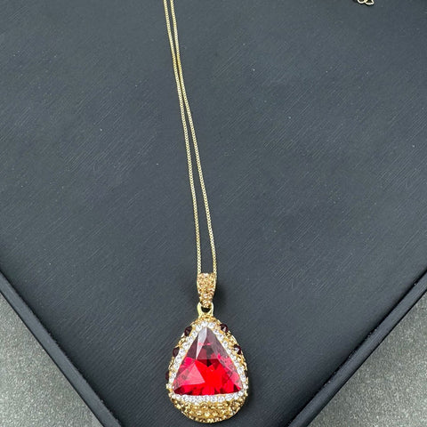 Enhanced Red and Green Crystal Rhinestone Inlaid Jewelry Set