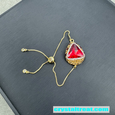 Enhanced Red and Green Crystal Rhinestone Inlaid Jewelry Set