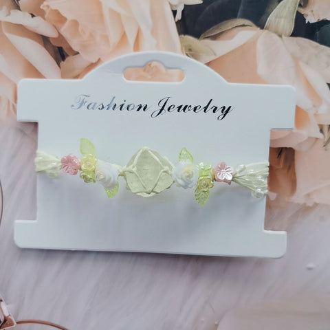 Handmade Natural "Summer Blossom" Crystal Woven Bracelet