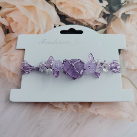 Handmade Natural "Summer Blossom" Crystal Woven Bracelet
