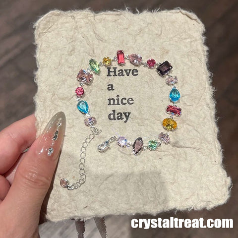 Joyful Prism Multicolor Crystal and Zircon Bracelet