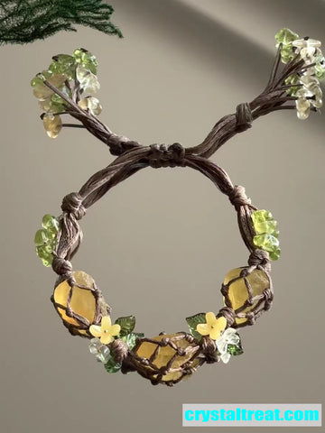 Handwoven Natural Raw Citrine Crystal Bracelet