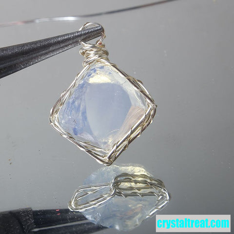Natural Raw Crystal & Opal Pendant Necklace