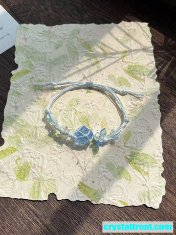 Handwoven Natural Raw Crystal Aquamarine and Multi-Gemstone Bracelet