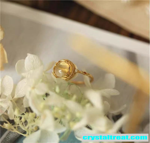Natural Citrine Vintage-Style Ring