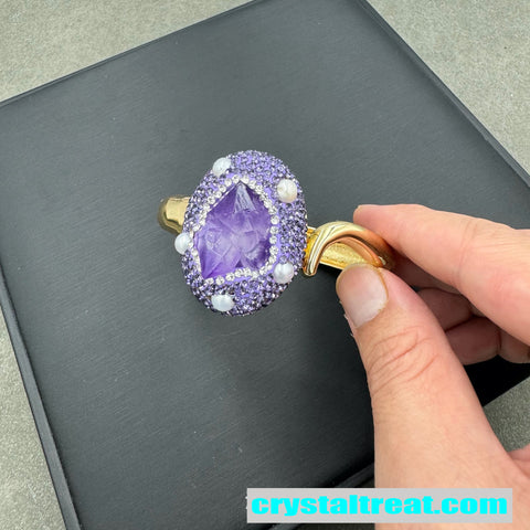 Natural Uruguayan Amethyst and Pearl Statement Collection