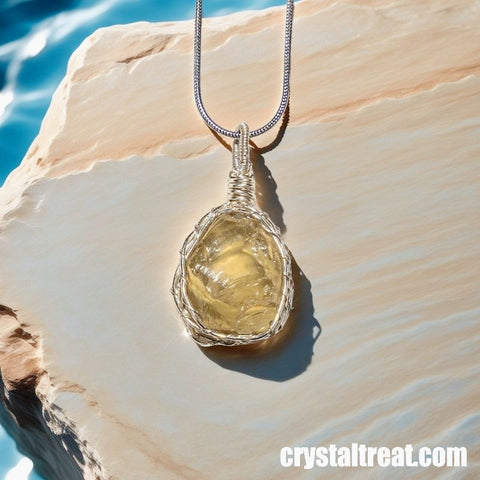 Handmade Natural "Captured Sunshine" Raw Citrine Wire-Wrapped Pendant