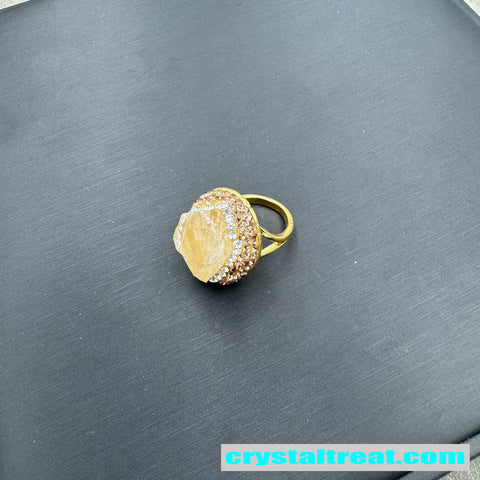 Natural Raw Citrine & Freshwater Pearl Jewelry Set