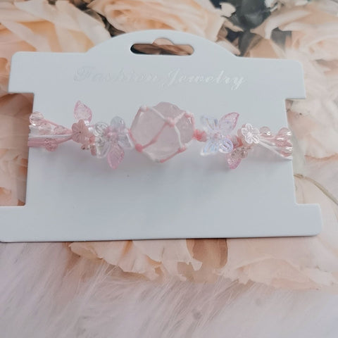 Handmade Natural "Summer Blossom" Crystal Woven Bracelet
