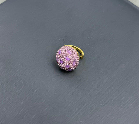 Crushed Gemstone Dome Ring