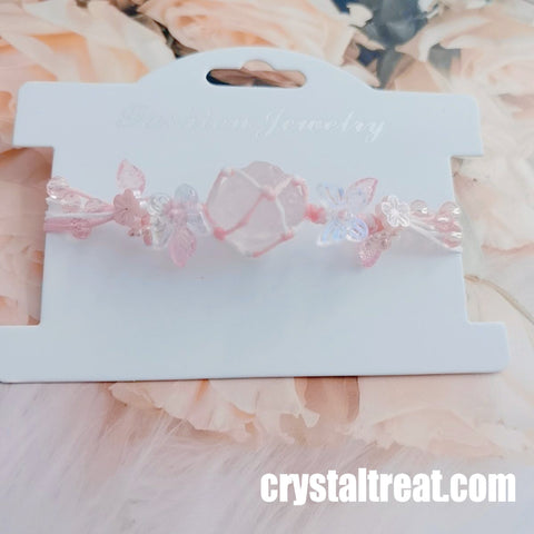 Handmade Natural "Summer Blossom" Crystal Woven Bracelet