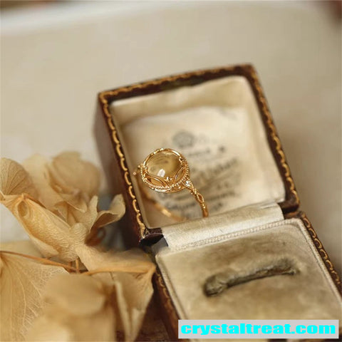Natural Citrine Vintage-Style Ring