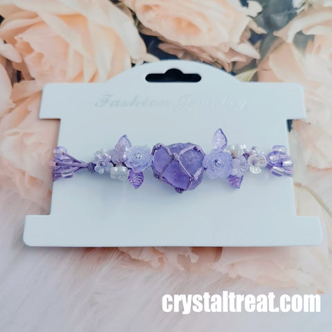 Handmade Natural "Summer Blossom" Crystal Woven Bracelet