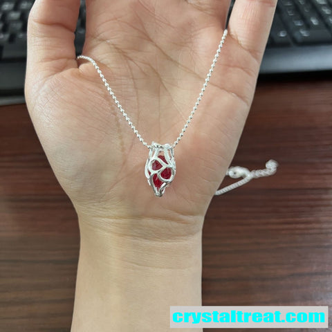 Heart-Shaped Aquamarine & Crystal Pendant Necklace