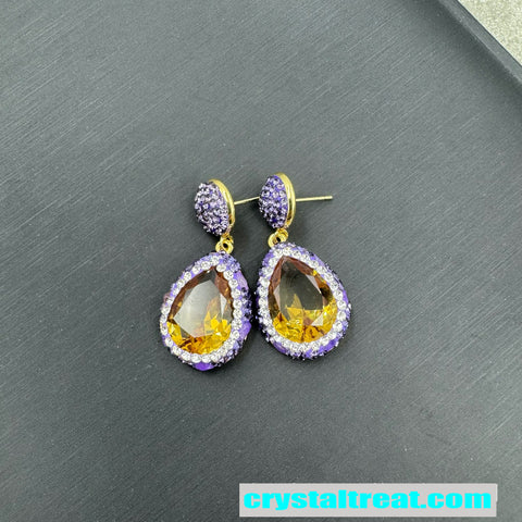 Natural Amethyst Inlaid Turkish Sultan Stone Jewelry Set