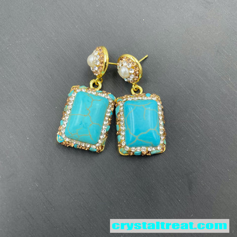 Stabilized Turquoise Inlay Jewelry Set