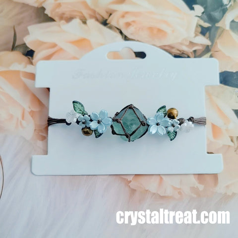 Handmade Natural "Summer Blossom" Crystal Woven Bracelet