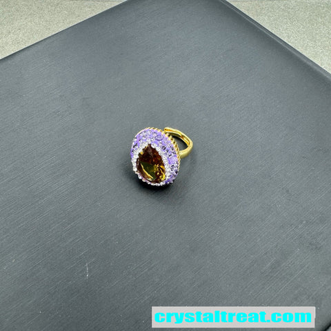 Natural Amethyst Inlaid Turkish Sultan Stone Jewelry Set