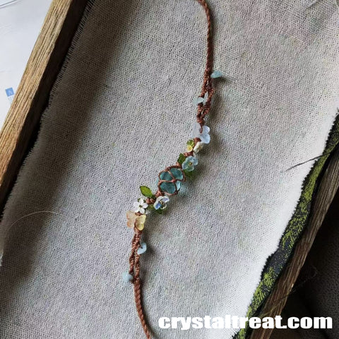 Natural "Lakeside Bloom" Aquamarine Crystal Bracelet
