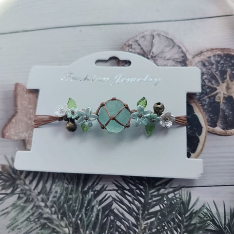 Handmade Natural "Summer Blossom" Crystal Woven Bracelet