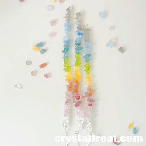 Handmade "Summer Rainbow" Natural & Colored Crystal Chip Bracelet