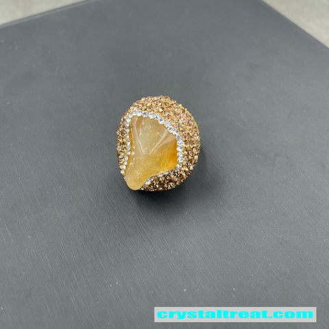 Natural Raw Citrine Crystal Jewelry Set