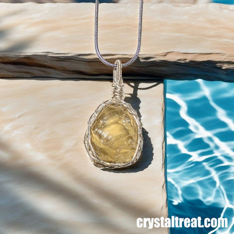 Handmade Natural "Captured Sunshine" Raw Citrine Wire-Wrapped Pendant