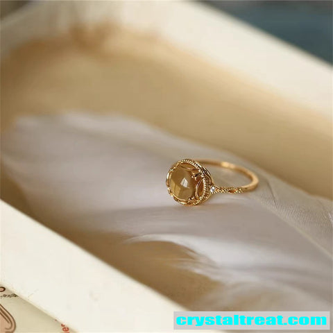 Natural Citrine Vintage-Style Ring