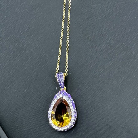 Natural Amethyst Inlaid Turkish Sultan Stone Jewelry Set