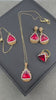 Enhanced Red and Green Crystal Rhinestone Inlaid Jewelry Set