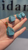 Natural Aquamarine Raw Stone Inlay Jewelry Set