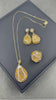 Natural Handmade Raw Citrine and Pearl Jewelry Set