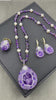 Natural Czech Amethyst & Pearl Jewelry Set